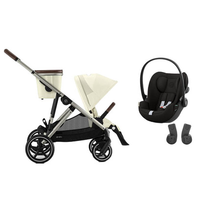 Poussette Duo GAZELLE S Taupe Seashell Beige +  CLOUD G i-Size Magic Black CYBEX