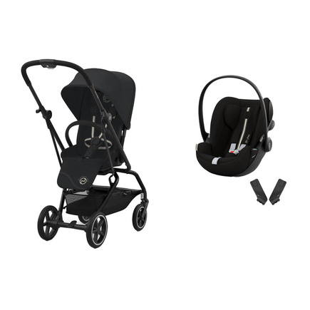 Poussette Duo Eezy S Twist+ 2 BLK Magic Black +  CLOUD G i-Size Plus Moon Black CYBEX