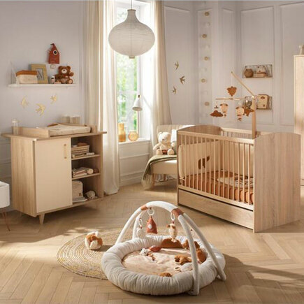 Chambre Duo lit 120x60 commode Charlie Crème + PAL OFFERT BEBE9 CREATION