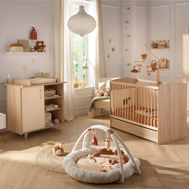 Chambre duo lit 140x70 commode Charlie Crème + PAL OFFERT BEBE9 CREATION