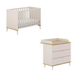 Chambre DUO HAZEL Lit 60x120 Commode à Langer Cashmere Beige   YUNY BY PAIDI - 2