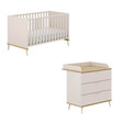 Chambre DUO HAZEL Lit 70x140 Commode à Langer Cashmere Beige   YUNY BY PAIDI - 2