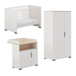 Chambre TRIO SUZIE Lit 60x120 + Commode + Armoire - Off White 