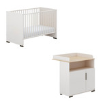 Chambre DUO SUZIE Lit 60x120 Commode à Langer - Off White  