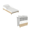 Chambre Duo Lit 70x140 + Commode + plan à langer FIRMIANA Blanc CBA Meubles - 3