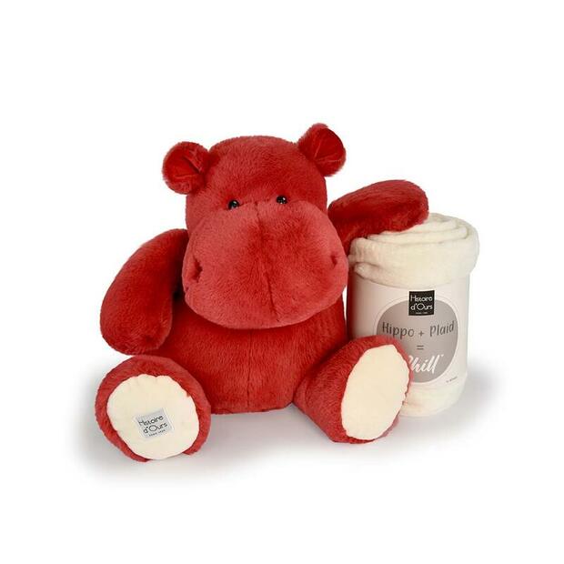 Hippo + Plaid Rouge amour HISTOIRE D'OURS