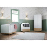 Chambre Trio Lit 60x120 + Commode + plan à langer + Armoire FIRMIANA Blanc