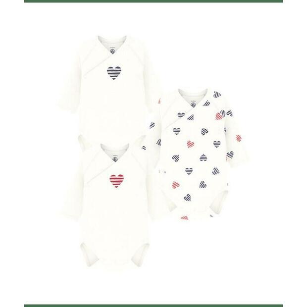 Lot de 3 bodies de manches longues 6m PETIT BATEAU