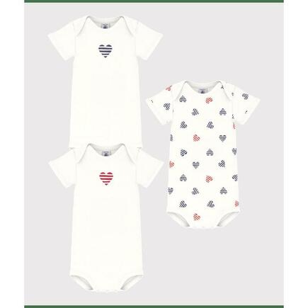 Lot de 3 bodies us manches courtes PETIT BATEAU