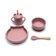 Set 4 pièces silicones avec bol + assiette + tasse et cuillère ROSE LORELLI