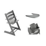 Chaise Tripp Trapp + Babyset + Plateau gris tempête