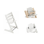 Chaise Tripp Trapp + Babyset Blanc + Coussin Star's Silver 