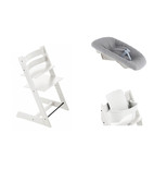 Chaise Tripp Trapp + Babyset blanc + Newborn Set gris 