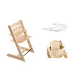 Chaise Tripp Trapp + Babyset Naturel + Plateau Blanc 