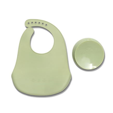 Set de 2 pièces bavoir + assiette rebord VERT LORELLI - 2