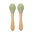 Lot de 2 cuillères en silicones manche bambou VERT LORELLI - 2