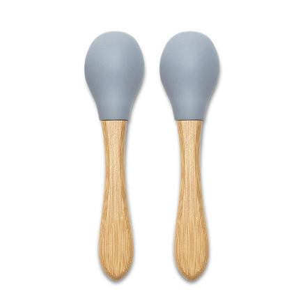 Lot de 2 cuillères en silicones manche bambou GRIS LORELLI - 2