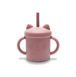 Tasse en silicone avec poignet et paille ROSE