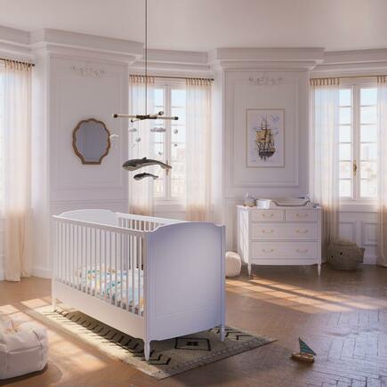 Chambre DUO Lit 70x140 + Commode LAFAYETTE Neige THEO