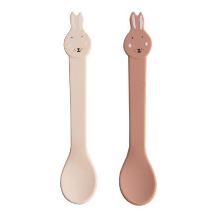 Lot de 2 cuillères silicone Mrs. Rabbit - rose TRIXIE