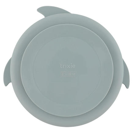 Assiette avec ventouse en silicone et compartiments Mr. Shark - Bleu TRIXIE - 2