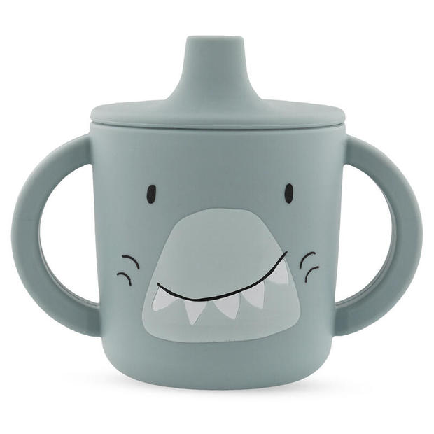 Tasse d'apprentissage en silicone Mr. Shark - Bleu TRIXIE